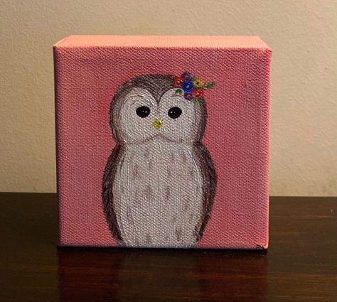 Owl Painting Easy, Easy Owl Painting, Owl Painting Simple, Owl Paintings On Canvas, Owl Paintings On Canvas Easy, Owl Canvas Painting, Owl Painting Acrylic, Owl Pottery, Simple Owl