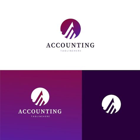 Accounting Logo Design, Accountant Logo, Logo Gradient, Free Logo Templates, Vector Gradient, Gradient Logo, Templates Business, Accounting Logo, Accounting Firms