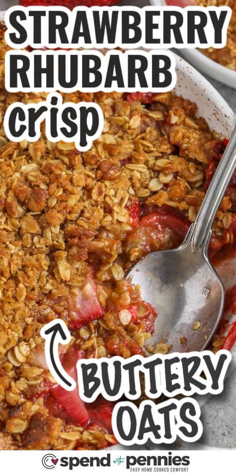 Strawberry And Rhubarb Recipes, Rhubarb Strawberry Crisp, Strawberry Rhubarb Pie Filling, Crunchy Oatmeal, Raspberry Crisp, Recipes Muffins, Rhubarb Recipes Crisp, Recipe Keeper, Crisp Desserts