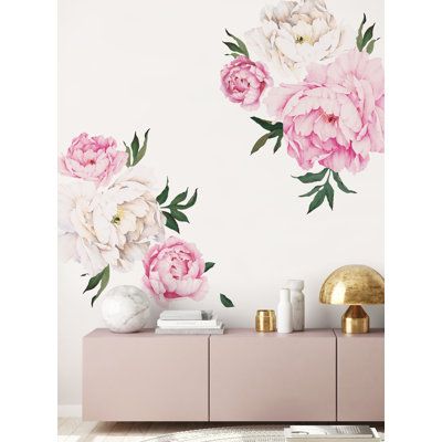 Flowers Wall Mural, Rose Nursery, Floral Wall Decals, Decorative Plaster, Flower Wall Decals, Watercolor Peonies, Nursery Decals, Deco Originale, Flower Wall Stickers