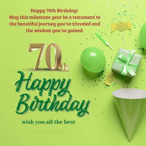 Happy 70th Birthday Wishes: Reaching the grand milestone of a 70th birthday is a momentous occasion that marks a lifetime of experiences, wisdom, and cherished memories. As we celebrate this remarkable journey, we honor not just the passing of time, but the richness of a life well-lived. A 70th birthday is an opportunity to reflect on the accomplishments, lessons, and joys that have shaped the celebrant into the remarkable person they are today. Also See: 195+ Happy 60th Birthday Wishes ... 70 Th Birthday Wishes, Funny 70th Birthday Quotes, Happy 70th Birthday Wishes, 70th Birthday Quotes, 70th Birthday Wishes, 60th Birthday Wishes, Islamic Birthday Wishes, Funny 70th Birthday, Happy Birthday Wishes For Him