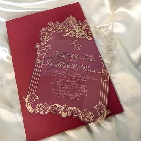 Acrylic Invitation, Rosa Gold, Acrylic Wedding Invitations, Acrylic Invitations, Beach Wedding Invitations, Wedding Invitation Wording, Wedding Guide, Gold Ink, Royal Wedding