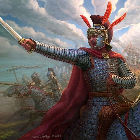 Cataphract officer, Late Roman Empire Castle Study, Imperial Legion, Roman Armor, Shirt Makeover, Roman Soldier, Roman Warriors, Historical Warriors, Eastern Roman, Greek Warrior