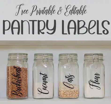 Free Printable Pantry Labels | Edit Online and Print at Home Kitchen Labels Printables Free Editable, Free Pantry Labels, Printable Lables, Kitchen Pantry Labels, Labels Printables, Pantry Containers, Kitchen Labels, Storage Labels, Chalkboard Labels