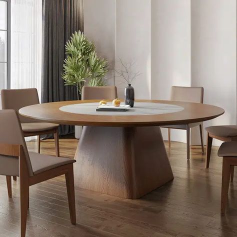 Wildon Home® Ostrom Ash Solid Wood Pedestal Dining Table | Wayfair Chinese Dining Table, Circular Dining Table, Round Dining Table Sets, Table 8, Round Wood Dining Table, Round Dining Set, Solid Wood Dining Set, Stone Dining Table, Wood Pedestal