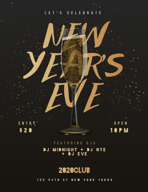 New Year Flyer, Happy New Year New Year's Eve Flyer, Luxury Advertising, New Year Flyer, Festive Poster, New Year Wishes Images, New Year Post, Happy New Year Design, New Years Poster, Event Poster Design