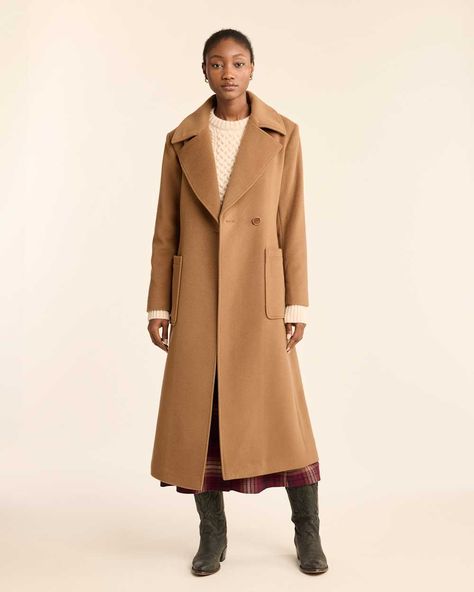 Women's long, double-breasted trench coat in a warm wool blend with a touch of cashmere for added softness and luxury. Slightly shaped fit, set-in sleeves, two patch pockets, one interior pocket, and optional belt. Button closures. Fully lined. 70% wool/20% nylon/10% cashmere; polyester lining. Imported. | WOMEN'S NOB HILL WOOL WRAP COAT Winter Wool Coat, Pendleton Coat, Wool Wrap Coat, Short Gloves, Banquette Seating, Baby Fabric, Double Breasted Trench Coat, Maxi Coat, Wool Wrap