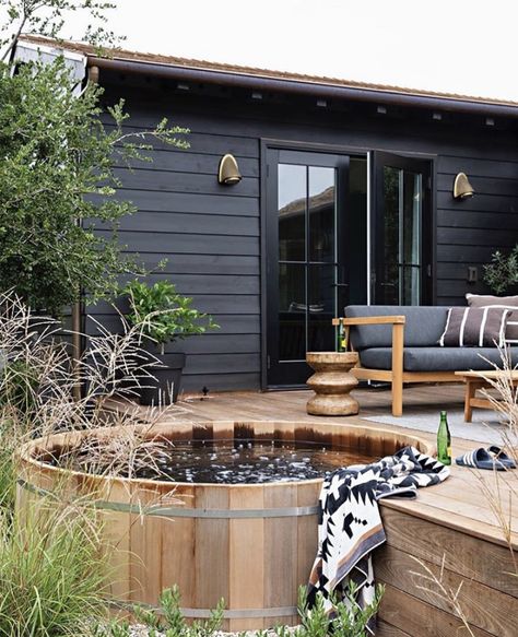 Cedar Hot Tub, Outdoor Hot Tub, Hot Tub Backyard, Wooden Deck, Hot Tub Outdoor, Back Garden, Outdoor Design, Garden Room, Backyard Patio