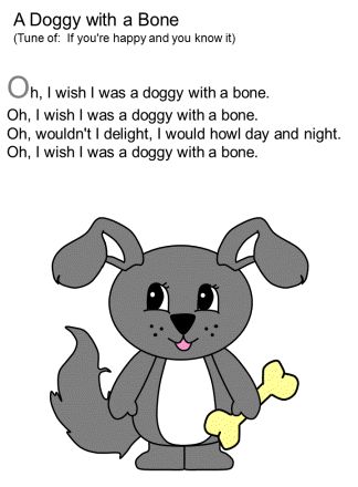 children's song: doggy with a bone Songs About Dogs Preschool, Dog Songs Preschool, Funny Kids Poems, Letter Poems, Funny Poems For Kids, Pet Study, Baby Puppies For Sale, Animal Songs, Puppy Care Tips