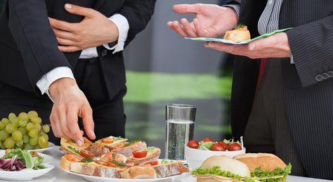 Corporate workers eating from a catering business Office Catering, Outdoor Catering, Lunch Catering, Breakfast Platter, Lunch Buffet, Business Lunch, Corporate Catering, Party Catering, Catering Business