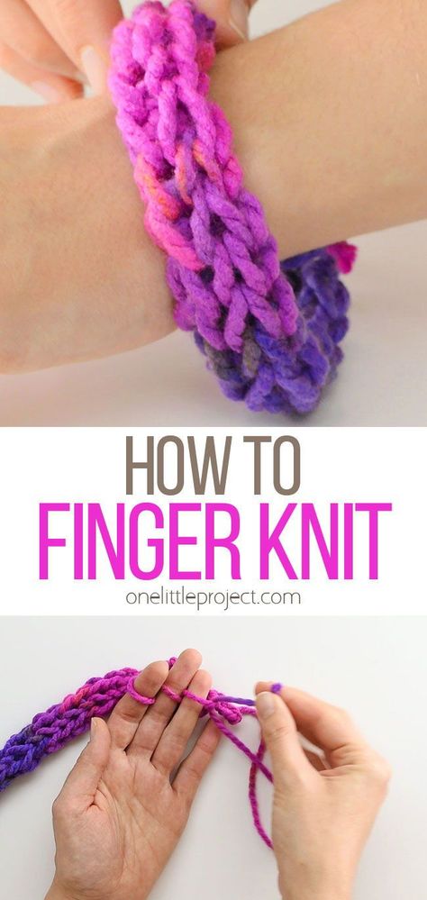 Easy Finger Knitting, How To Finger Knit, Craft For Adults, Easy Craft For Kids, Finger Knitting Projects, Finger Knit, Yarn Crafts For Kids, Easy Yarn Crafts, Finger Weaving