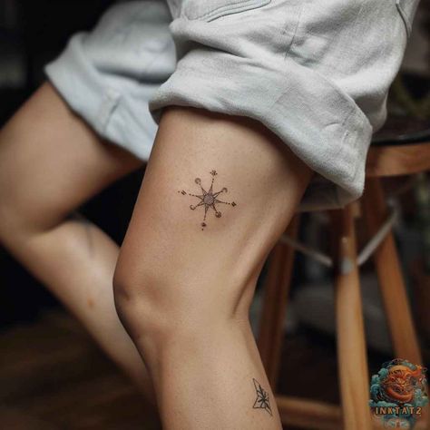 The Art Above the Knee: Exploring Unique Tattoo Designs for Your Thighs: 98 Designs - inktat2.com Outer Thigh Tattoo, Side Knee Tattoo, Side Of Knee Tattoo, Knee Tattoos, Outer Thigh, Tattoo Spots, Knee Tattoo, Unique Tattoo Designs, Pop Culture References