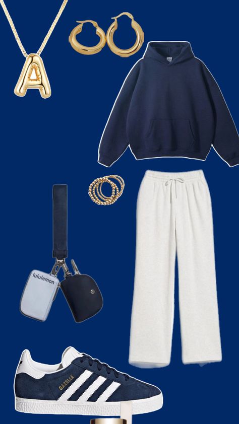 Blue winter outfit. Wide leg sweats, cold weather fit, school fit Blue Winter Outfit, Blue Outfit Winter, Wide Leg Sweats, Outfit Wide Leg, Sweats Outfit, Outfit School, Blue Winter, Blue Outfit, School Outfit