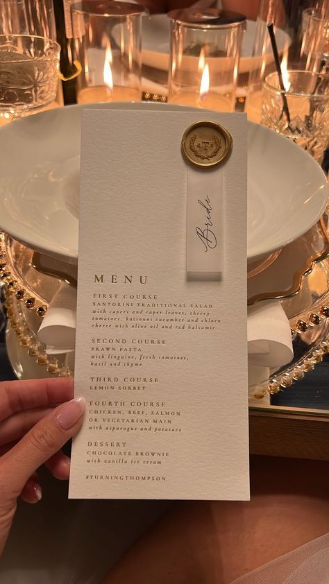 Wedding menu cards