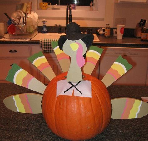 Thanksgiving Food Crafts, Turkey Pumpkin, Thanksgiving Inspiration, Jolly Holiday, Thanksgiving Centerpieces, Food Crafts, Thanksgiving Crafts, Holidays Thanksgiving, Holiday Projects