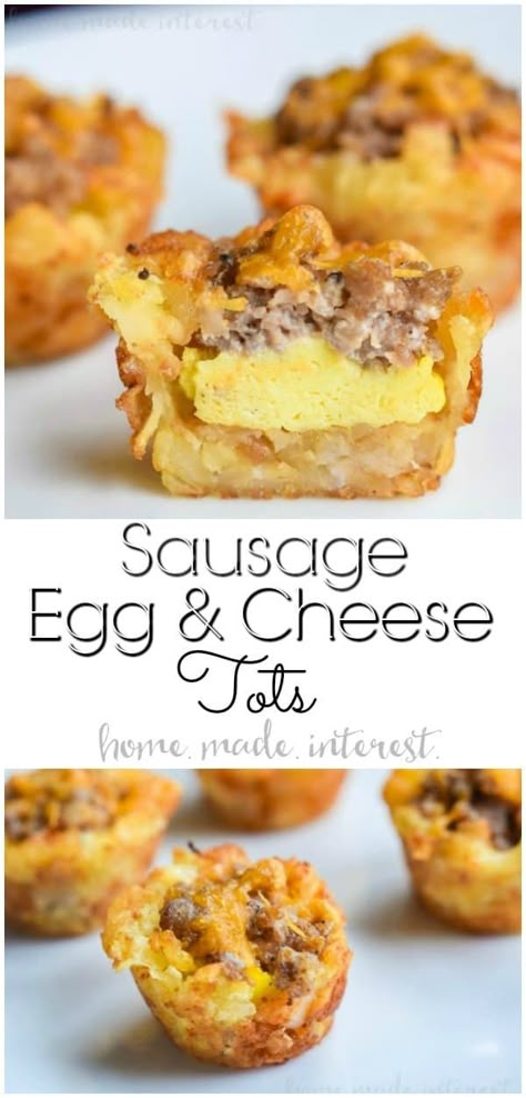 Sausage and Egg Breakfast Tots | This is one of the best brunch recipes you are ever going to try! These Sausage Egg and Cheese Breakfast Tots are tater tots filled with sausage, cream cheese, and scrambled eggs! A bite size brunch recipe that would be a hit at Easter Brunch, Mother’s Day Brunch, or a Father’s Day breakfast recipe that every dad will love! This is a tater tot breakfast recipe you don’t want to miss. #breakfast #brunch #bitesizebrunch #sausage #eggs #tatertots #homemadeinterest Bite Size Brunch, Sausage Cream Cheese, Recipes Brunch, Breakfast Casserole Bacon, Best Brunch Recipes, Tater Tot Breakfast, Easy Brunch Recipes, Cheese Breakfast, Healthy Brunch