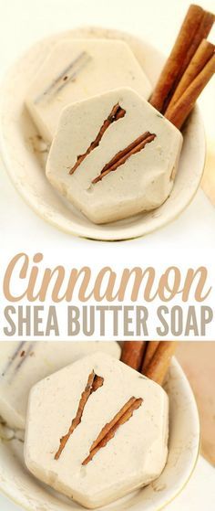 The ground cinnamon in this cinnamon shea butter soap imparts a beautiful speckled-brown natural hue while the cinnamon essential oil adds spice and a home-baked scent. This DIY soap recipe is a really great Christmas gift idea! Cinnamon Soap, Savon Diy, Diy Soap Recipe, Diy Soaps, Cinnamon Essential Oil, Cinnamon Butter, Soap Recipe, Aromatherapy Gifts, Homemade Soap Recipes