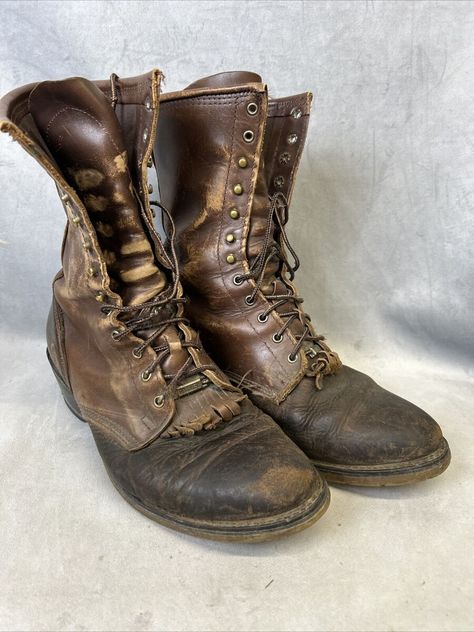 New! Double H Boots Mens Size 11 Packer High Lacer Western Cowboy Leather Work USA was just added to eBay. Check it out! #eBay #eBaySeller Steampunk Boots Mens, Ethan Core, Modern Wizard, Engineer Boots Men, Mens High Boots, Mens Tall Boots, Mens Biker Boots, Men Leather Boots, Apocalypse Gear