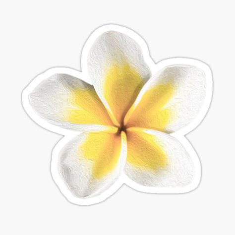 Plumeria Sticker  laurcich Shop | Redbubble Flores Plumeria, Sticker Printable, Journaling Stickers, Preppy Stickers, Stickers Design, Flower Icons, Scrapbook Stickers Printable, Trendy Halloween, Personalized Stickers