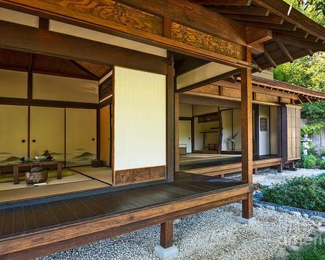 add one-step elevation difference Teahouse Design, Tea House Design, Japanese Home Design, Japanese Tea House, Japanese Style House, Traditional Japanese House, Plans Architecture, House Design Pictures, Japanese Interior Design