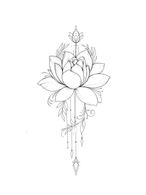 Pin by Ashley(Middleton)Davis on Sketch sketch | Simplistic tattoos, Floral tattoo design, Inspirational tattoos Lotusblume Tattoo, Lotus Tattoo Design, Tattoo Designs For Men, Floral Tattoo Design, Spine Tattoos, Small Tattoo Designs, Female Tattoo, Elegant Tattoos, 자수 디자인