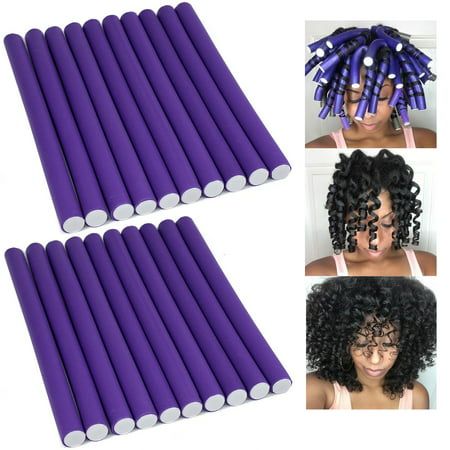 20 Pc Hair Curler Makers Soft Foam Rollers Bendy Twist Curls Tool DIY Styling ! Can be worn on dry or wet hair. Easy to use, no pins needed. Smooth roller surface protects hair from breakage. Made of soft foam, comfy to wear while sleeping. Ideal to produce curly hair style. Size(approx.): Length 8 In, Diameter 0.75" Color: Purple. Curly Hair Tools, Big Hair Rollers, Foam Rollers Hair, Roller Curls, Hair Curlers Rollers, Twist Curls, Foam Rollers, Goddess Braids Hairstyles, Box Braids Hairstyles For Black Women