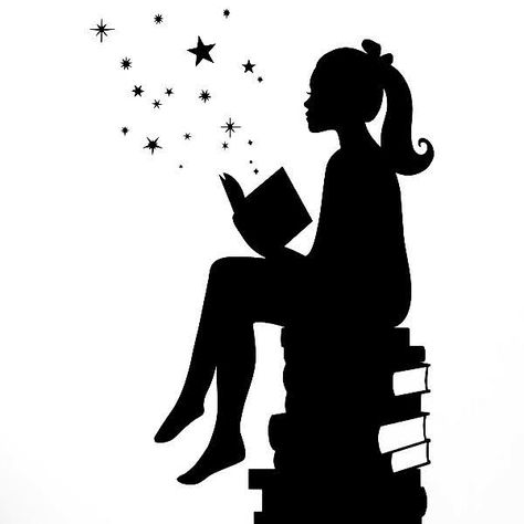 Idee Cricut, Wall Art Decal, Art Noir, Creation Art, Library Wall, Silhouette Painting, Vinyl Wall Art Decals, High Schools, Girl Reading