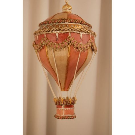 Home furnishings Hot air balloon Paper mache hot air balloon made entirely by hand. The grace of the balloon and the delicacy of a finely decorated object. Decorated with gold leaf, trimmings and lace. Equipped with a ring for hanging. Hot Air Balloon Decorations Party, Paper Mache Hot Air Balloon, Hot Air Balloon Vintage, Hot Air Balloon Paper, Hot Air Balloon Craft, Diy Hot Air Balloons, Flying Balloon, Hot Air Balloon Decorations, Tiny Stuff