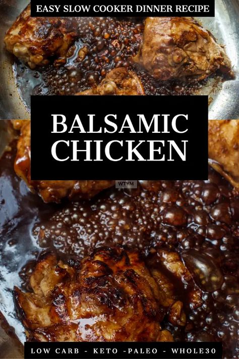 balsamic chicken Weight Watchers Crock Pot Recipes, Slow Cooker Balsamic Chicken, Dinner Crockpot, Balsamic Chicken Recipes, Slow Cooker Chicken Chili, Slow Cooker Dinner Recipes, Eating Keto, Clean Keto, Low Carb Slow Cooker