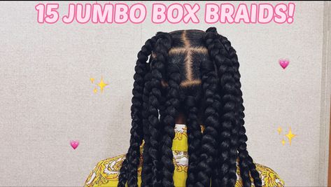 jumbo box braids Jumbo Box Braid Parting Pattern, 15 Box Braids, Box Braids Step By Step, Box Braids At Home, Jumbo Box Braids Tutorial, Braids At Home, Hair Argan Oil, Box Braids Tutorial, Braids Step By Step