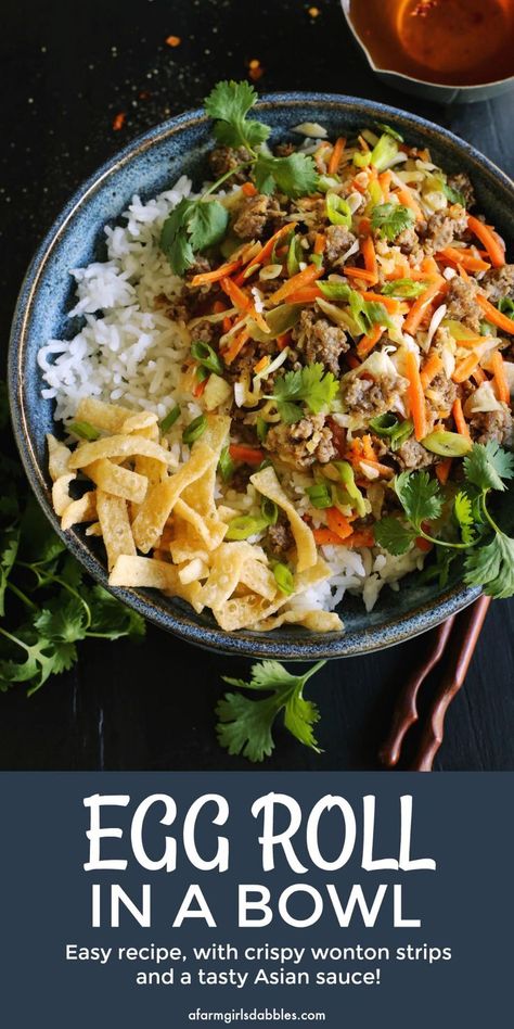 Egg Roll Sauce, Pork Cabbage, Telur Gulung, Cabbage And Carrots, Pork Egg Rolls, Crispy Wonton, Chicken Egg Rolls, Egg Roll In A Bowl, Pork And Cabbage