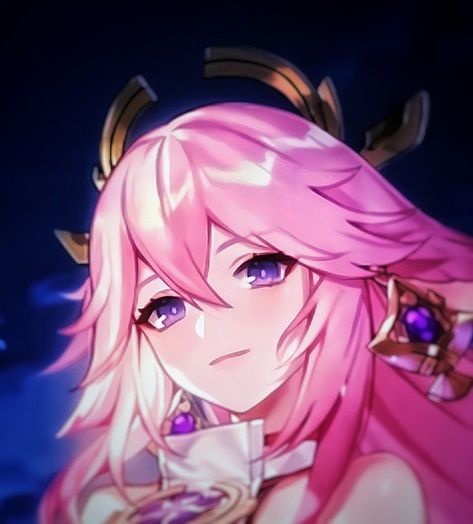 Yae Genshin Icons Yae Miko Icon, Yae Miko, Pink Hair, Hair, Anime, Pink