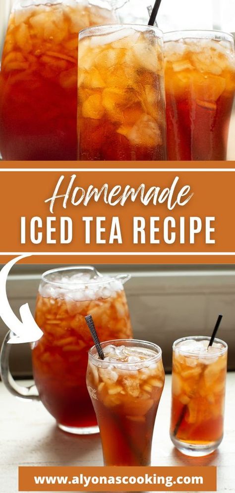 Best Iced Tea Recipe, Easy Iced Tea, Summer Iced Tea, Iced Tea Recipes Homemade, Summer Desserts Easy Healthy, Homemade Iced Tea, Sweet Tea Recipes, Iced Tea Recipe, Iced Tea Maker