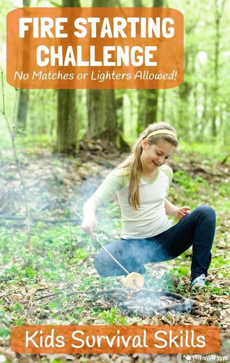 Get big kids unplugged, outside and enjoying nature with this fire starting challenge, no matches allowed! Your tweens and teens will love this awesome bushcraft activity. NO FIRE = NO COOKING = NO DINNER! Are your kids up for a survival skills challenge? Kids Survival Skills, Diy Survival, Survival Hacks, Kids Craft Room, Bushcraft Skills, Enjoying Nature, Survival Quotes, Outdoor Education, Survival Shelter