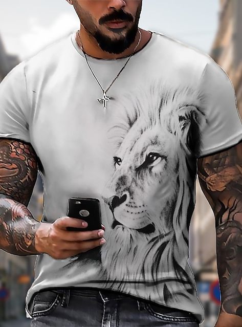 Lion Graphic, Designer Plus Size, Short Sleeve Tops Casual, Daily Holidays, Prints Design, A B C D, Plus Size Designers, Palau, Tonga