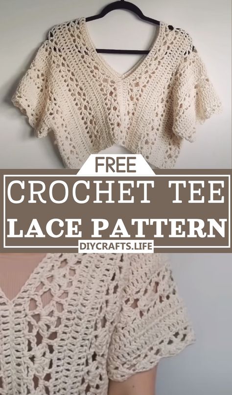 Crochet Tee Top Patterns For Handmade Fashion - DIY Crafts Crochet Tops With Sleeves Free Patterns, Quick Useful Crochet Projects, Crochet Yoga Top, Crochet Lace Top Pattern Free, Summer Crochet Tops Free Patterns, Crochet Party Top, Lace Crochet Top Pattern, Lacy Crochet Top, Crochet Top Designs