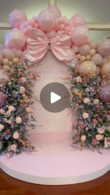 Decoration For 18th Birthday Girl, Croquette Birthday Decorations, Coquette Backdrop Party, Coquette Quinceañera Theme, Coquette Balloon Garland, Coquette Party Decoration Ideas, Coquette Backdrop, Coquette 18th Birthday Theme, Coquette Party Theme