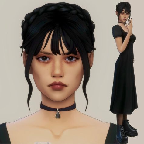 june’s sims on Tumblr 1890s Hair, Sims 4 Cas Background, Pelo Sims, The Sims Mods, Sims 4 Game Mods, Tumblr Sims 4, Choker Dress, Sims 4 Characters, Sims 4 Cc Packs