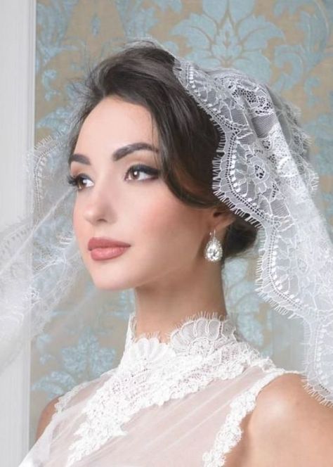 Sylvia mantilla veil Style 1604V Wedding Veil lace veil veils Unique Mantill Mantilla Veil Wedding, Wedding Veil Styles, Mantilla Veil, Cathedral Wedding Veils, Veil Styles, Spanish Wedding, Lace Veil, Wedding Veils Lace, Wedding Dress With Veil