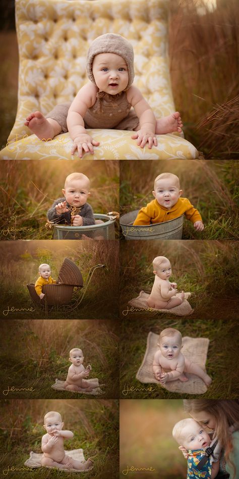 Nashville Award Winning Baby Photographer Jennie Pyfferoen 6 Month Old Outdoor Photoshoot, 6 Month Baby Picture Ideas Boy, 3 Month Old Baby Pictures, Fall Baby Pictures, 6 Month Baby Picture Ideas, 5 Month Baby, Month Photos, Baby Milestones Pictures, Boy Photo Shoot