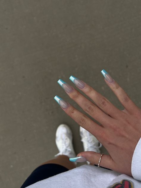 Chrome nails, acrylic nails, nail inspo, spring nail inspo, blue french tip, french tip nails, chrome french tip, blue chrome nails, trendy nails, manicure, summer nail trends, long nails, long acrylic set, long nail style, baddie aesthetic, chrome nails trend, 2023 nail trends, nail polish, blue nail polish, reflective nails, shiny nails, fancy nails Summer Nails Trendy 2023 Blue, Baddie French Tip Nails Long, Purple Chrome French Tip Nails Coffin, Chrome French Tips Coffin, Blue Crome Nails Acrylic French, Metallic Blue French Tips, Blue Chrome French Tip Nails Almond, Metallic Light Blue Nails, Blue Chrome French Tip Nails Square