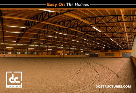 Covered Riding Arena and Barn with Living Quarters | DC Structures Blog Arena With Living Quarters, Horse Safety, Dc Structures, Covered Riding Arena, Arena Footing, Barn With Living Quarters, Riding Arena, Horse Arena, Horse Barn Plans