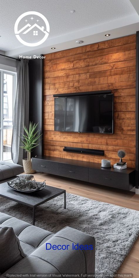 modern tv room, tv wall design, tv wall ideas, big tv wall ideas living room, living room wall decor ideas, empty wall ideas living room, living room tv wall, living room tv stands, living room tv, living room tv stand, living room tv wall ideas, living rooms tv, tv wall decor, tv wall mount, tv wall decorations, tv wall ideas modern, tv wall with fireplace, tv wall built in ideas, tv wall with storage, tv wall design luxury, tv wall wood panel, tv wall mount with shelf Best Wall Design For Living Room, Gray And Wood Living Room, Tv Wall Design Luxury Living Rooms, Tv Unit Wallpaper, Empty Wall Ideas Living Room, Tv Wall Wood Panel, Chic Tv Wall, Tv Wall Wood, Empty Wall Ideas