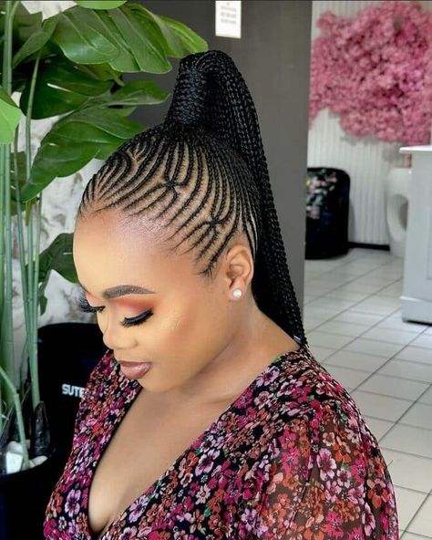 Beautiful Ghana-weaving Styles to adore. Cornrow Updo On Natural Hair, Braided Ponytail Black Hair, Straight Up Hairstyles, Ghana Weaving Styles, Locks Braids, Butterfly Braids, Women Cornrows, Latest Braided Hairstyles, Latest Hair Braids