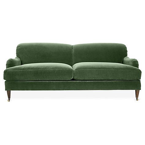 Sofas & Settees | One Kings Lane White Settee, Neutral Glam, English Roll Arm Sofa, Trendy Sofas, Glam Living, Green Velvet Sofa, Room Color, Tufted Sofa, Velvet Armchair