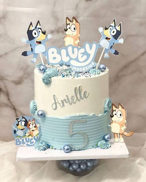 Bluey Buttercream Cake Ideas, Bluey Cake Ideas Birthday Boy, Bluey Birthday Cake For Boys, Bluey Smash Cake, Bluey Theme Cake, Bluey Treats, Bluey Cake Pops, Pastel De Bluey, Bluey Themed Cake