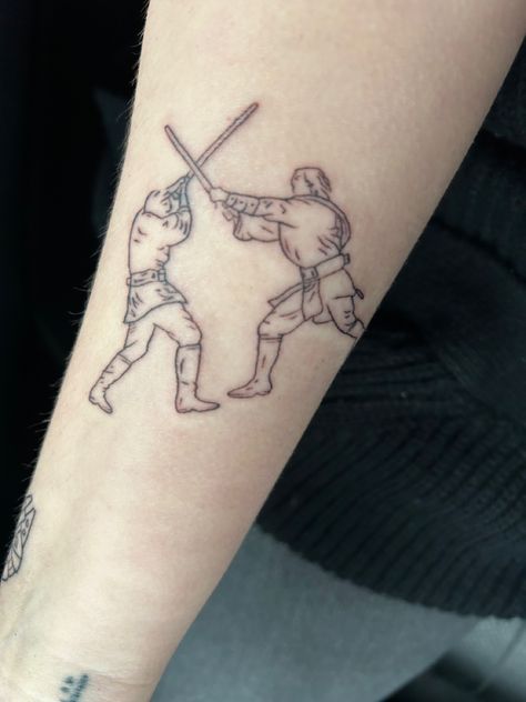 Anakin Obi Wan Tattoo, Anakin And Obi Wan Tattoo, Starwars Tattoo Anakin, Anikan Skywalker Tattoo, Obi Wan Tattoo Ideas, Star Wars Tattoo Obi Wan, Star Wars Tattoo Anakin, Obi Wan Kenobi Tattoo Ideas, Revenge Of The Sith Tattoo