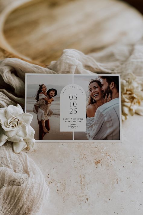 Save The Date Pictures, Photo Minimal, Photo Diy, Save The Date Designs, Save The Date Photos, Photo Wedding Invitations, Future Wedding Plans, Multi Photo, Simple Photo