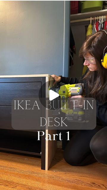 Elisa Mastrocolla on Instagram: "Comment “tools” to get a list of the tools needed for this project!  IKEA BUILT-IN DESK HACK - PART 1   My son asked for a desk to do his homework and shelves for his legos.  To make it more functional, I’m adding an IKEA dresser. This was inspired by @cassmakeshome    What do you think so far?  To see the step by step process, check out my stories “IKEA desk hack”  Follow to see the final reveal!   #ikeahack #ikeahome #diyproject" Ikea Study Table Hack, Tiny Room Office Ideas, Desk Over Radiator Ikea Hacks, Ikea Malm Desk With Pull Out Hack, Mickey Desk Ikea Hack, Alex Drawer Hack Ikea Desk, Built In Desk And Shelves Ikea, Ikea Vebjorn Desk, Eket Desk Hack