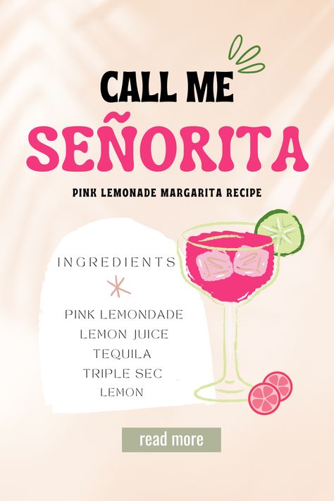 Pink Margarita Pink Margarita Recipe, Pink Lemonade Margarita, Lemonade Margarita, Pink Margarita, Easy Mixed Drinks, Drinks To Make, Margarita Recipe, Margarita Recipes, Triple Sec